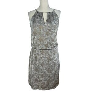 White House Black Market Sheath‎ Dress Mob Wife Halter Neck Snakeskin Print S